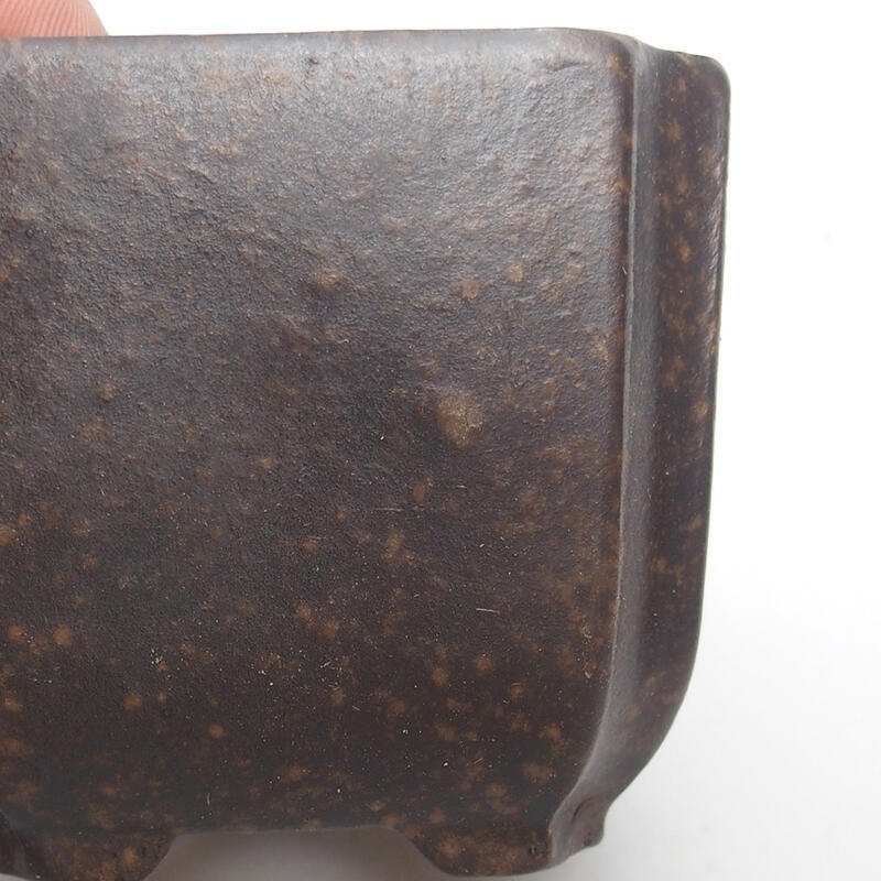 Bonsaischaal 7 x 7 x 6 cm, kleur okerbruin