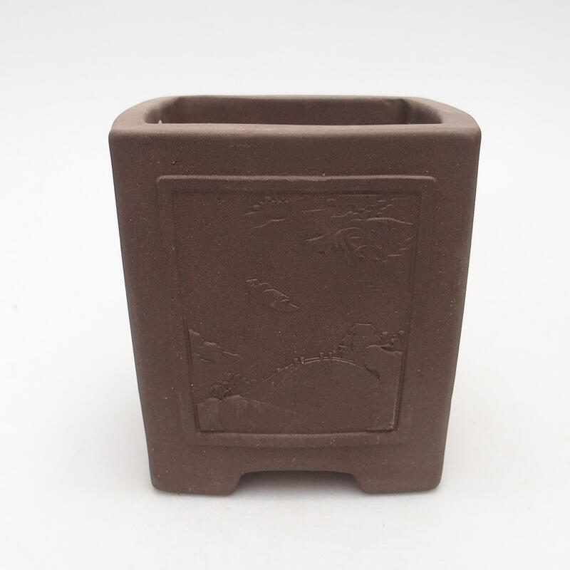 Bonsaischaal 9,5 x 9,5 x 10 cm, kleur bruin