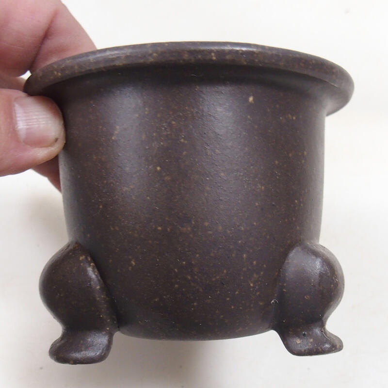 Bonsaischaal 9,5 x 9,5 x 7,5 cm, kleur bruin oker