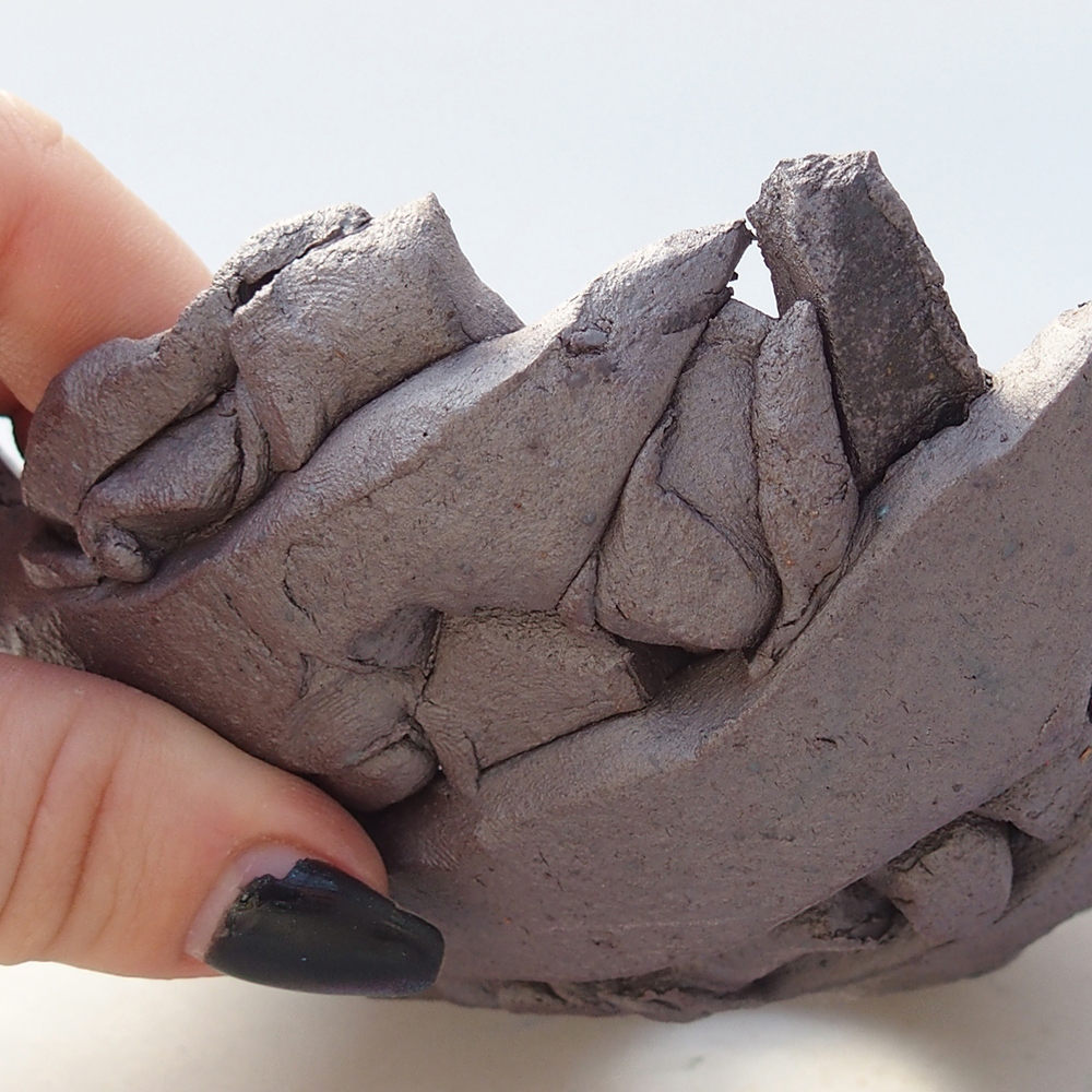 Keramische schaal 14,5 x 13,5 x 6 cm , metaalkleur