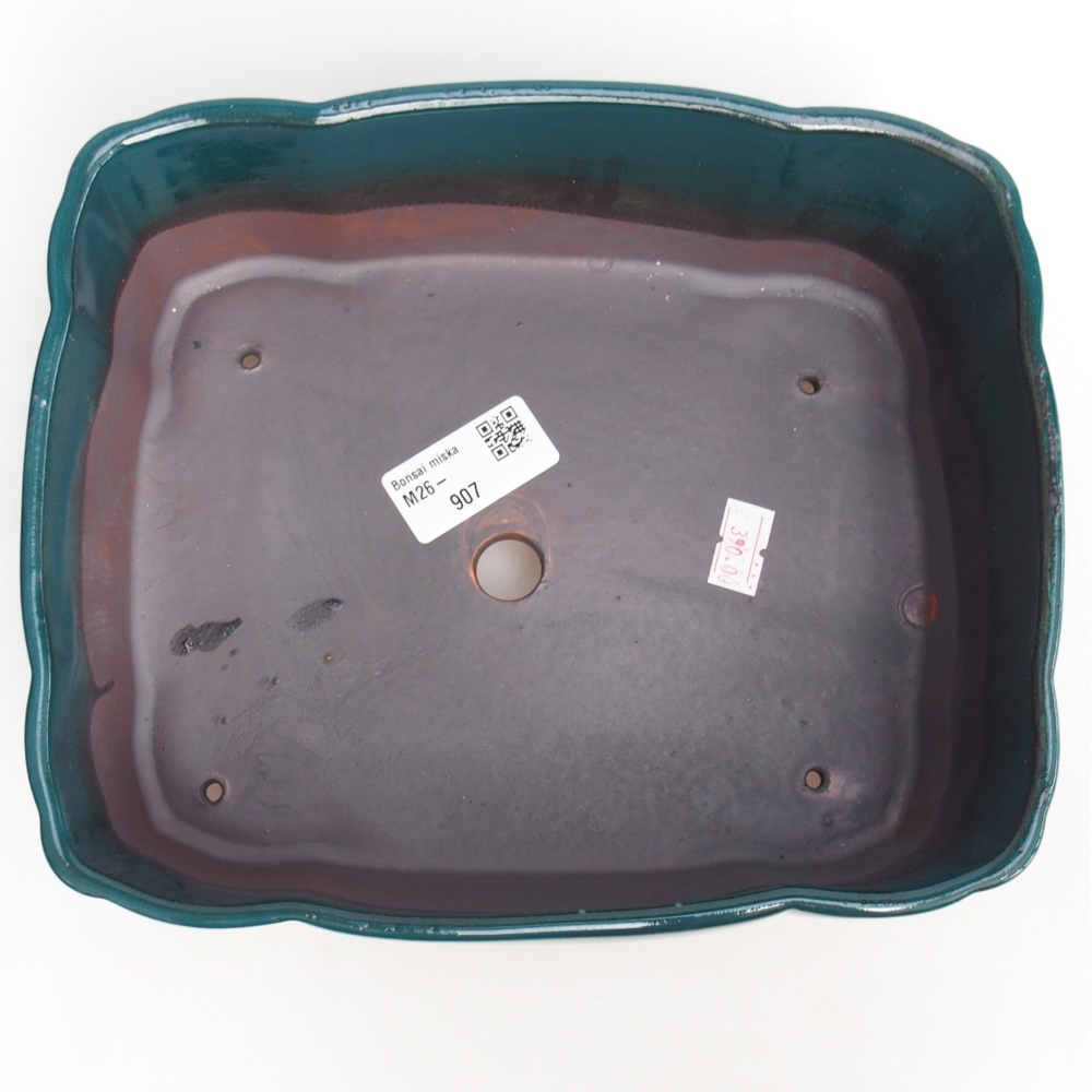 Bonsaischaal van keramiek 21 x 18 x 7 cm, groen