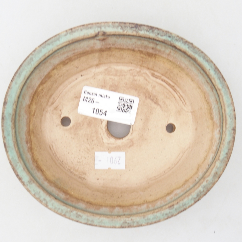 Bonsaischaal van keramiek 14,5 x 12,5 x 4 cm, groen