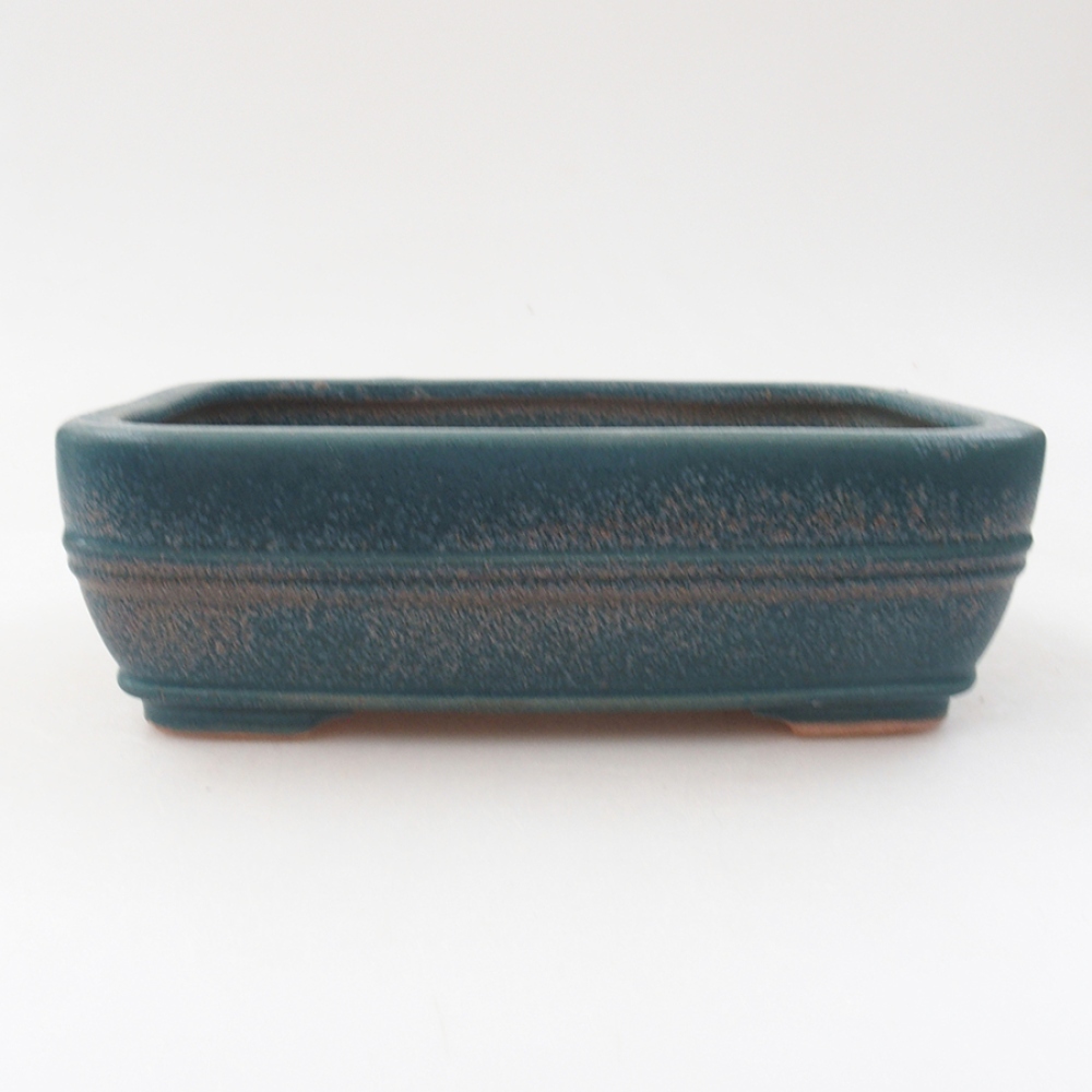 Bonsaischaal van keramiek 17 x 12 x 5,5 cm, kleur blauw