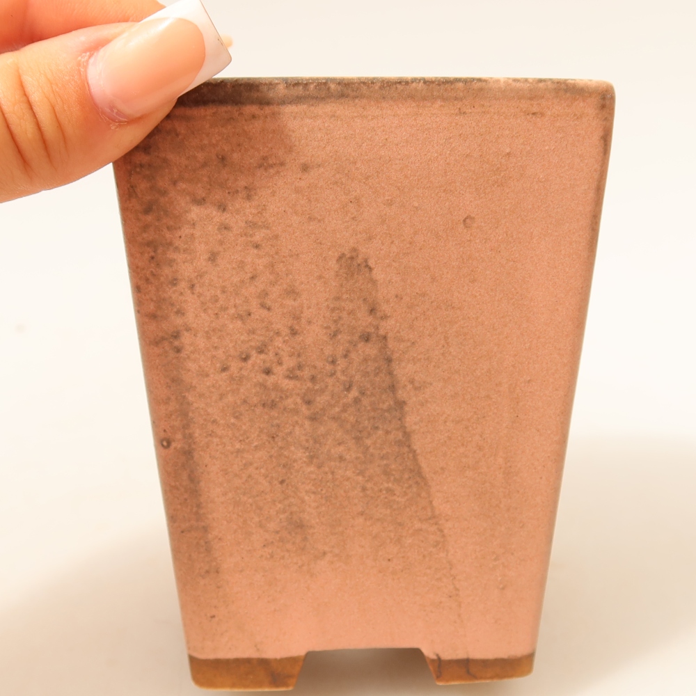 Keramische bonsaipot 8,5 x 8,5 x 10,5 cm, kleur: roze