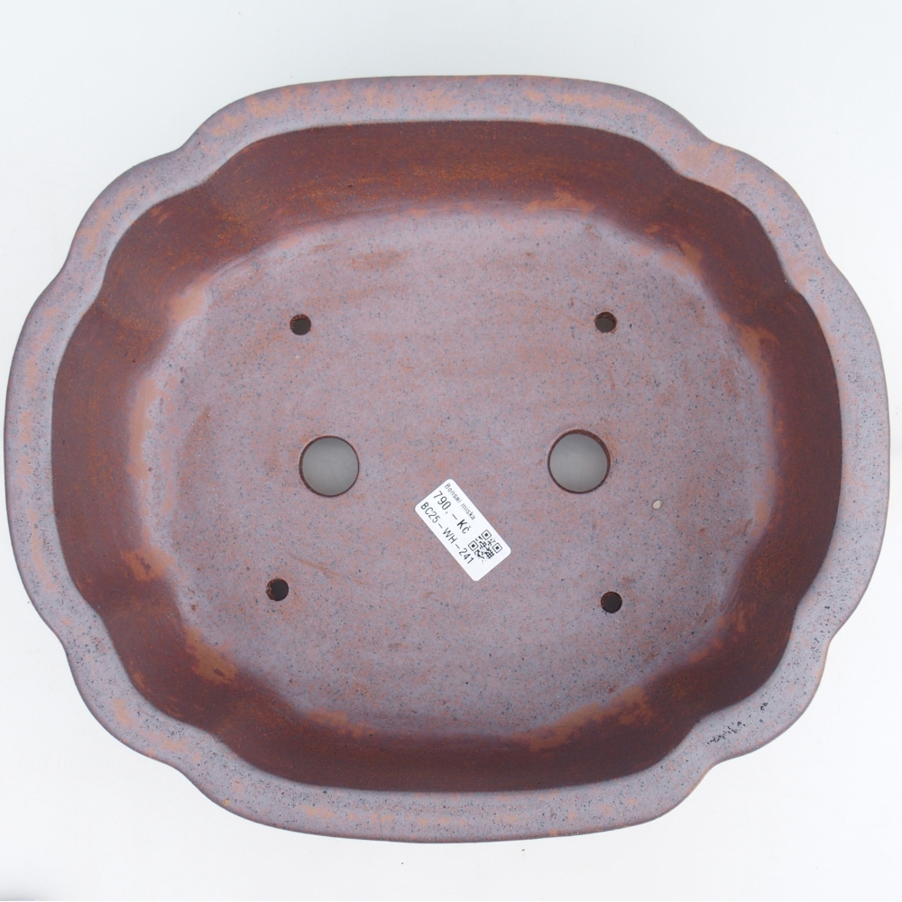 Bonsaischaal van keramiek 31,5 x 27,5 x 10 cm, metaalkleur