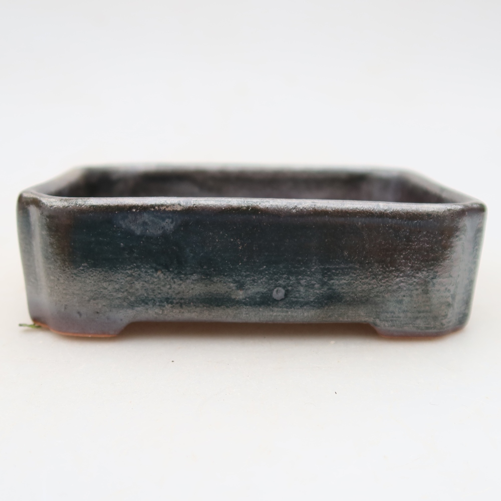 Keramische bonsaischaal 10,5 x 9 x 3 cm, kleur grijs