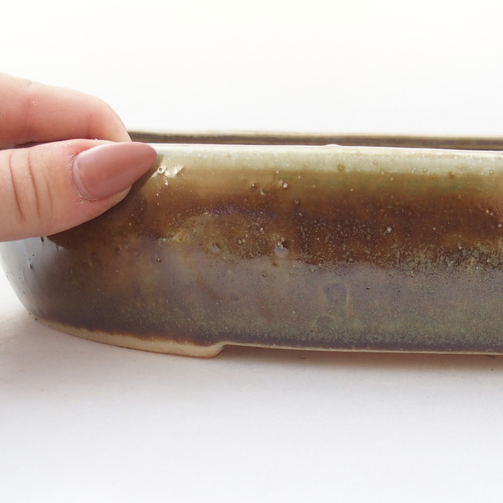 Bonsaischaal van keramiek 27 x 21 x 5 cm, groen