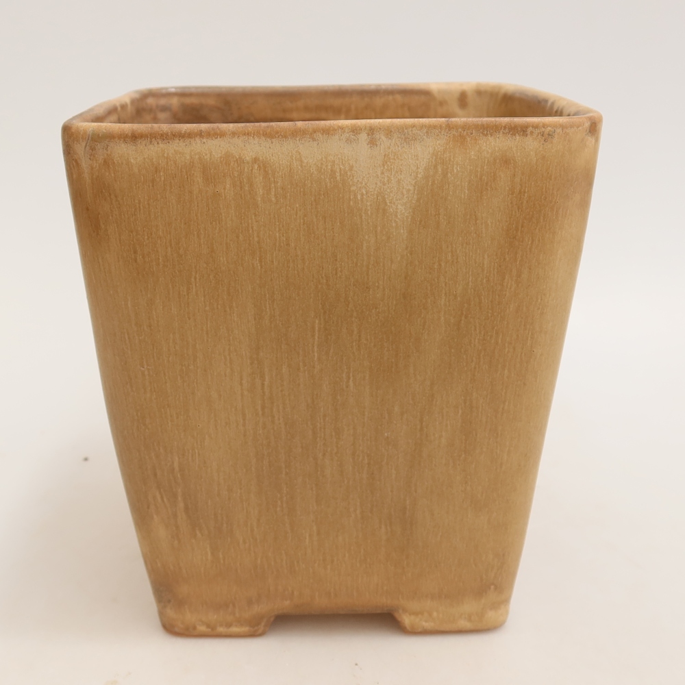 Keramische bonsaipot 13,5 x 13,5 x 15 cm, kleur beige