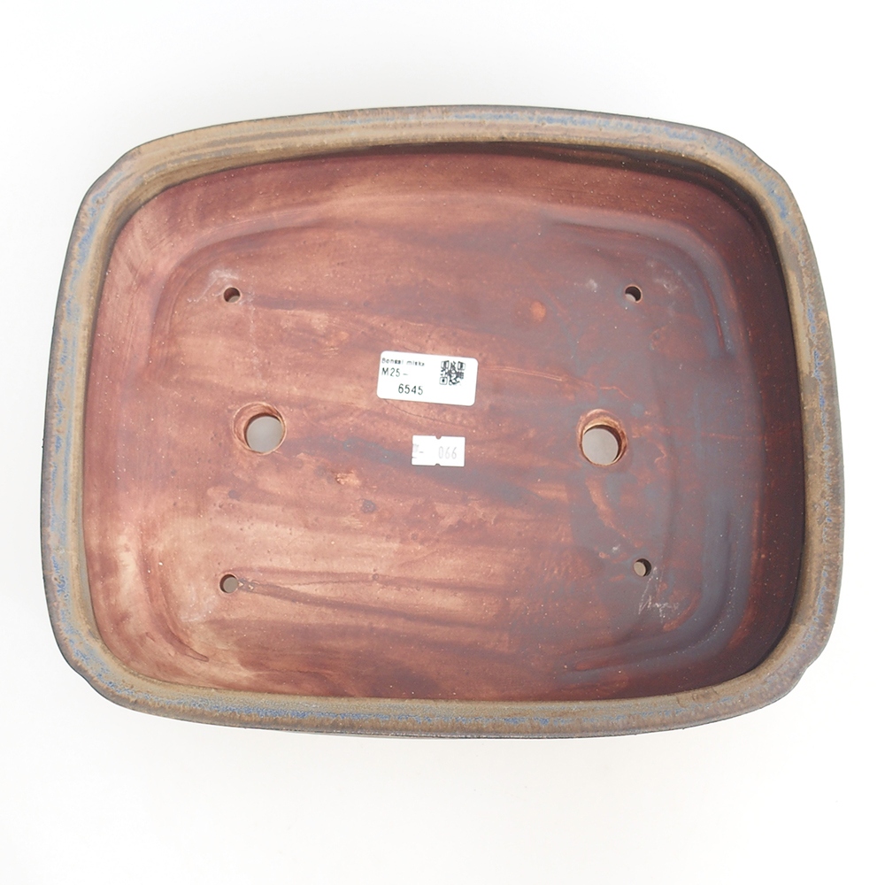 Bonsaischaal van keramiek 29,5 x 24 x 7 cm, kleur blauw