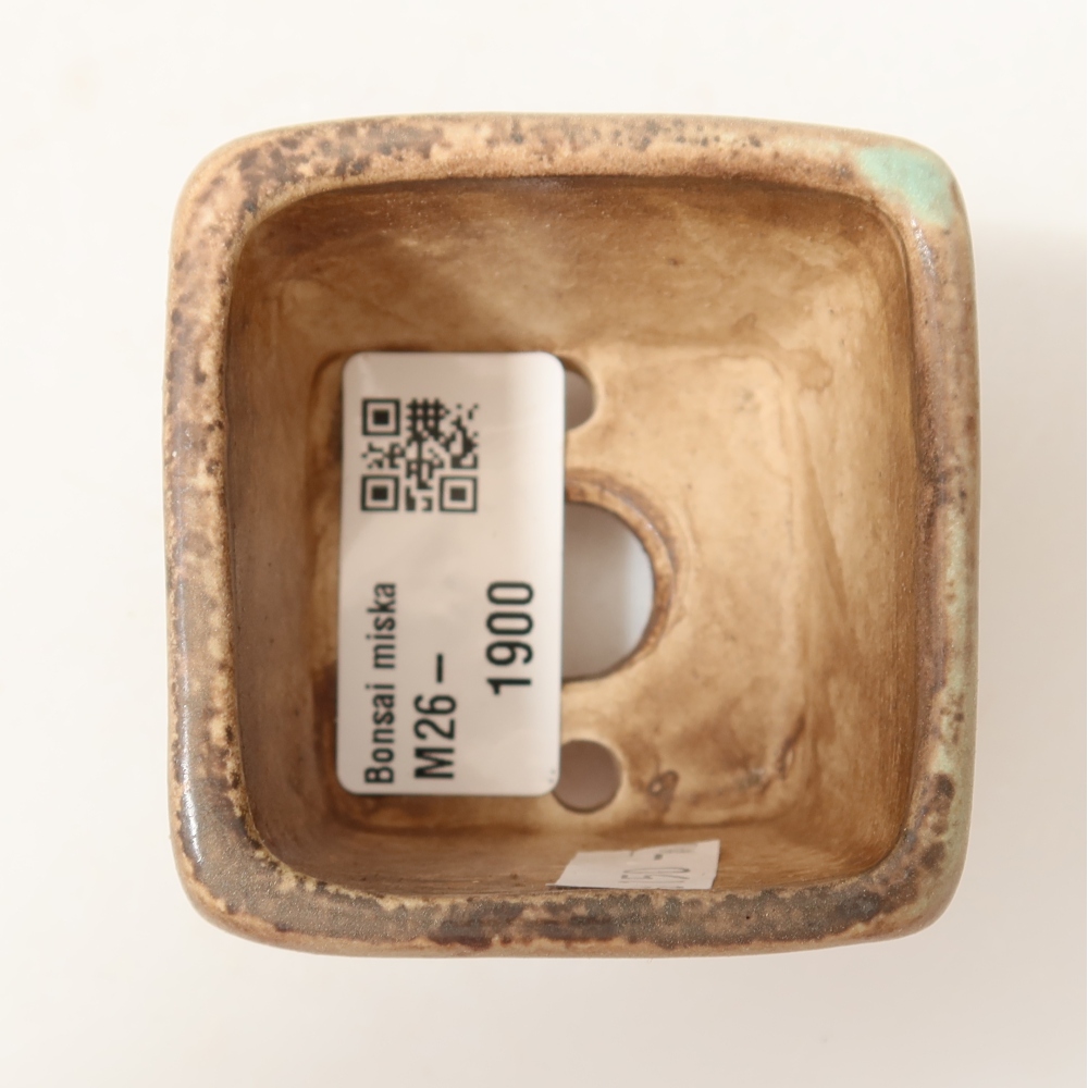 Bonsaischaal van keramiek 6 x 6 x 4,5 cm, groen