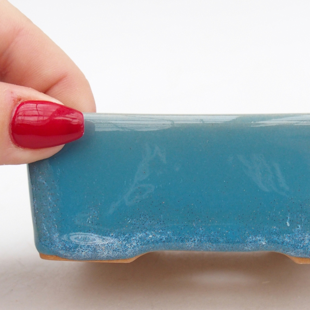 Bonsaischaal van keramiek 26 x 26 x 8 cm, kleur rood