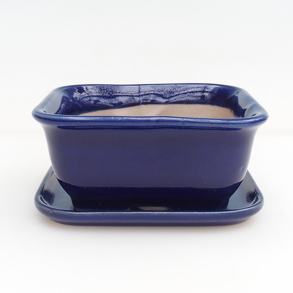 Bonsai kom + schotel H11 - 11,5 x 10 x 4 cm - groen