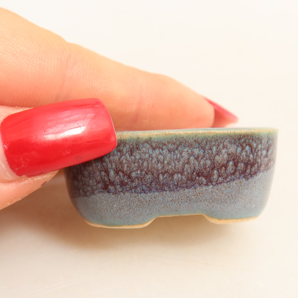 Keramische bonsaipot 4 x 3,5 x 2 cm, kleur grijs