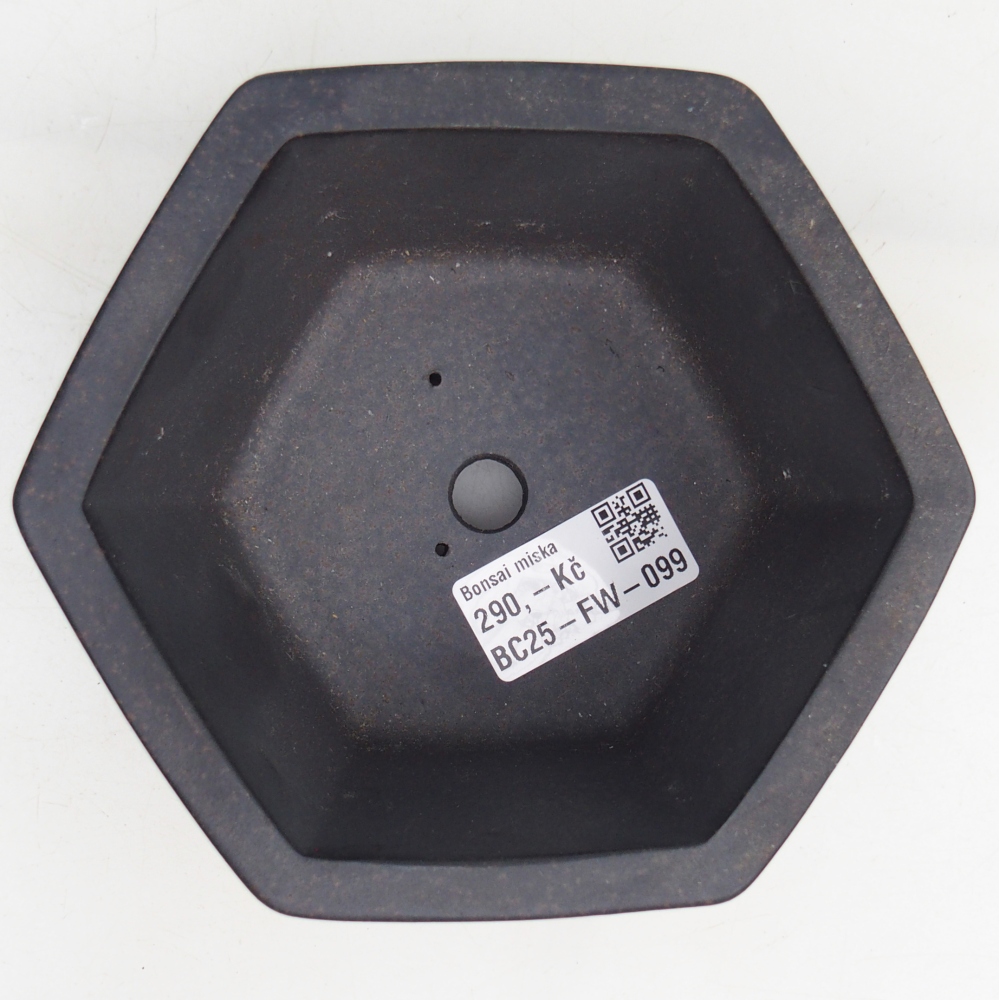 Bonsaischaal van keramiek 13 x 12 x 7 cm, kleur okerbruin