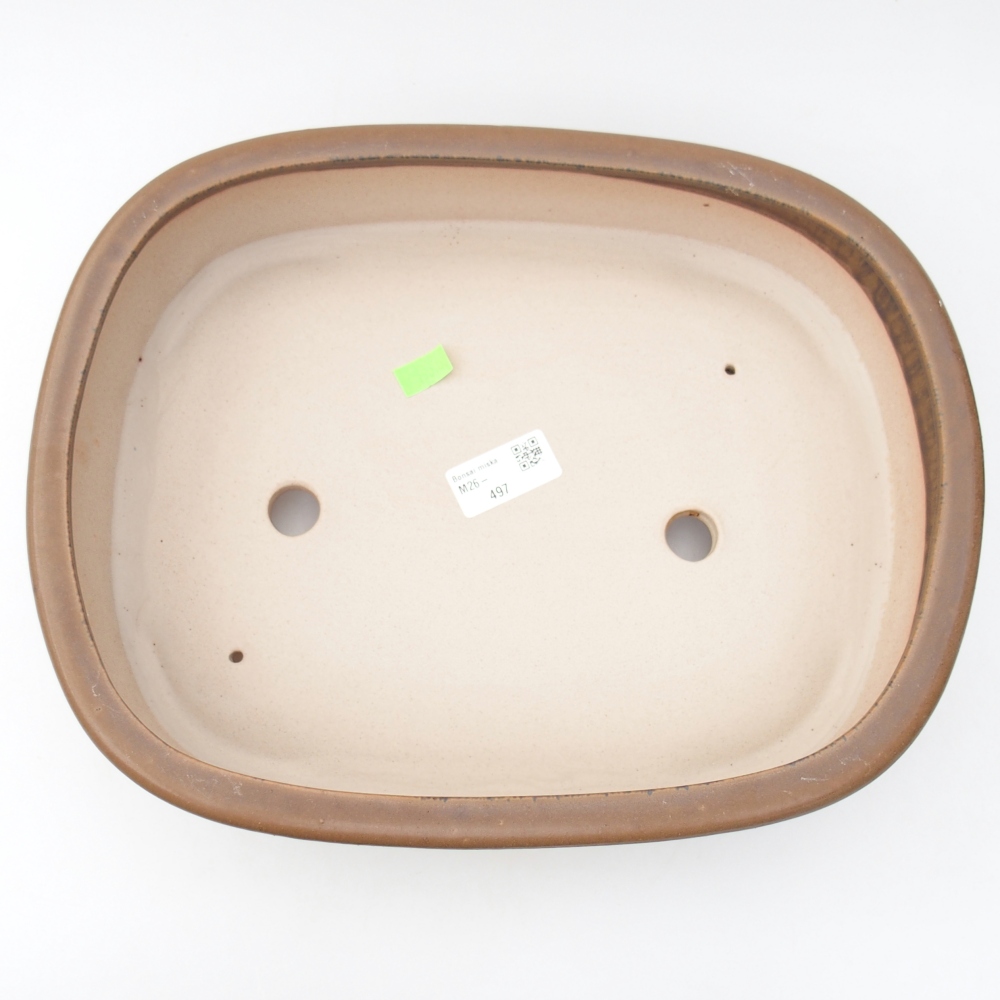 Bonsaischaal van keramiek 32 x 25 x 7,5 cm, bruin