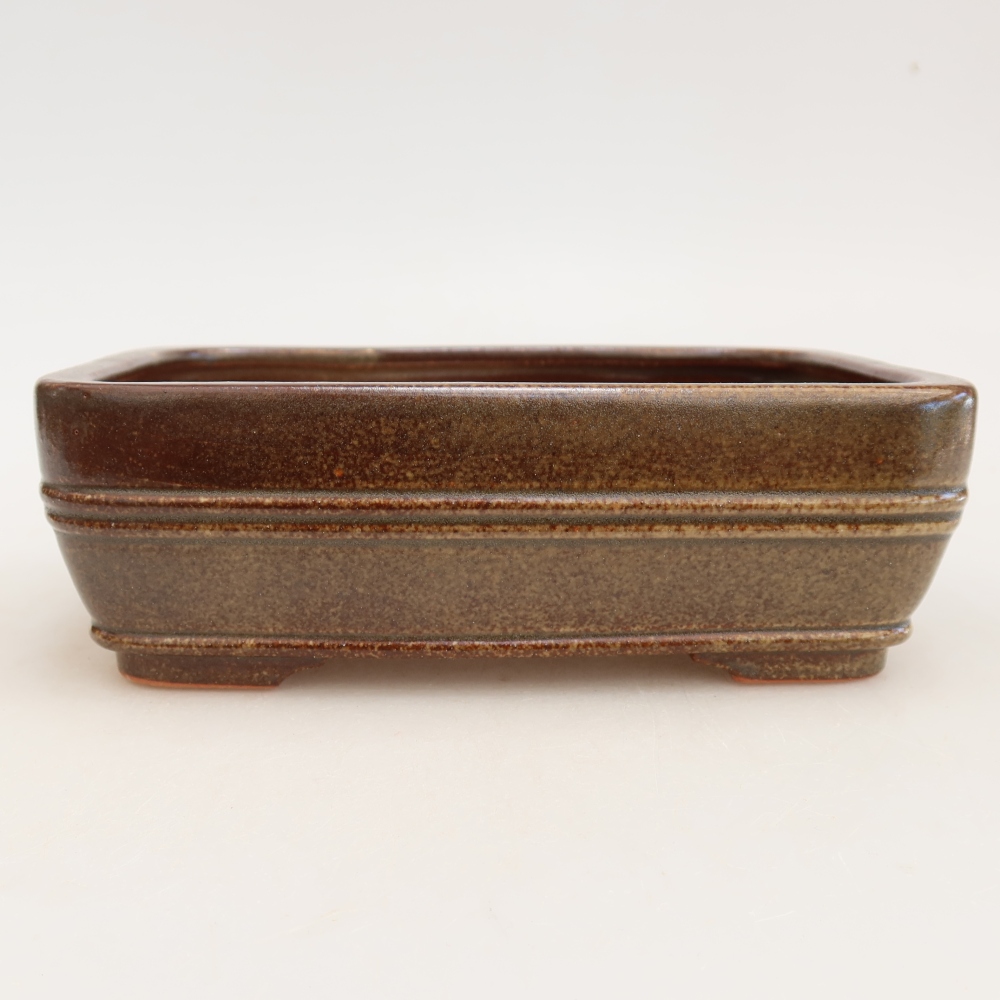 Keramische bonsaipot 17 x 12,5 x 5,5 cm, kleur bruin
