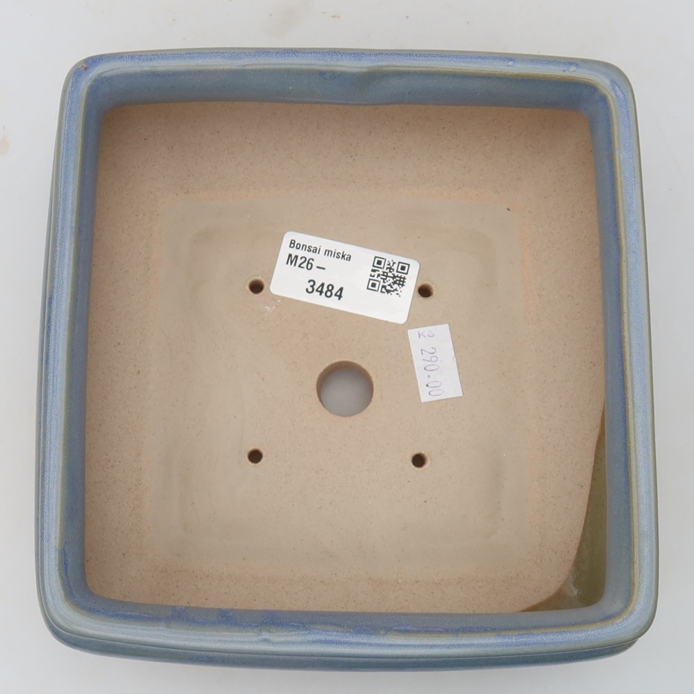 Keramische bonsai-schaal 15,5 x 15,5 x 6 cm, kleur: blauw