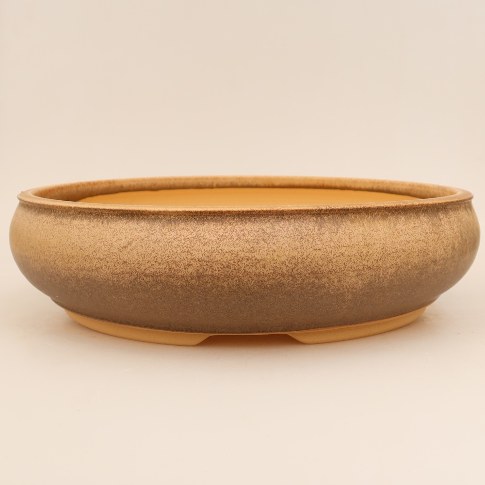Keramische bonsaipot 31 x 31 x 8,5 cm, kleur bruin