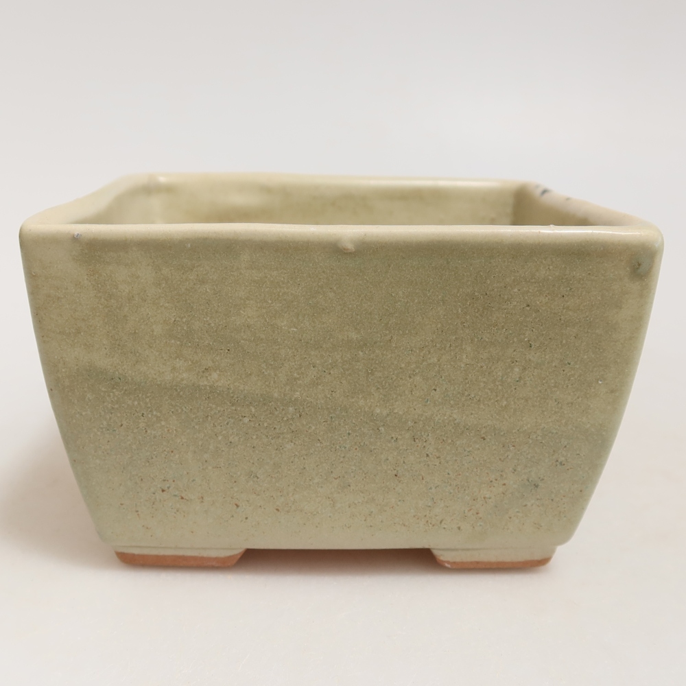 Bonsaischaal van keramiek 10,5 x 10,5 x 6,5 cm, groen
