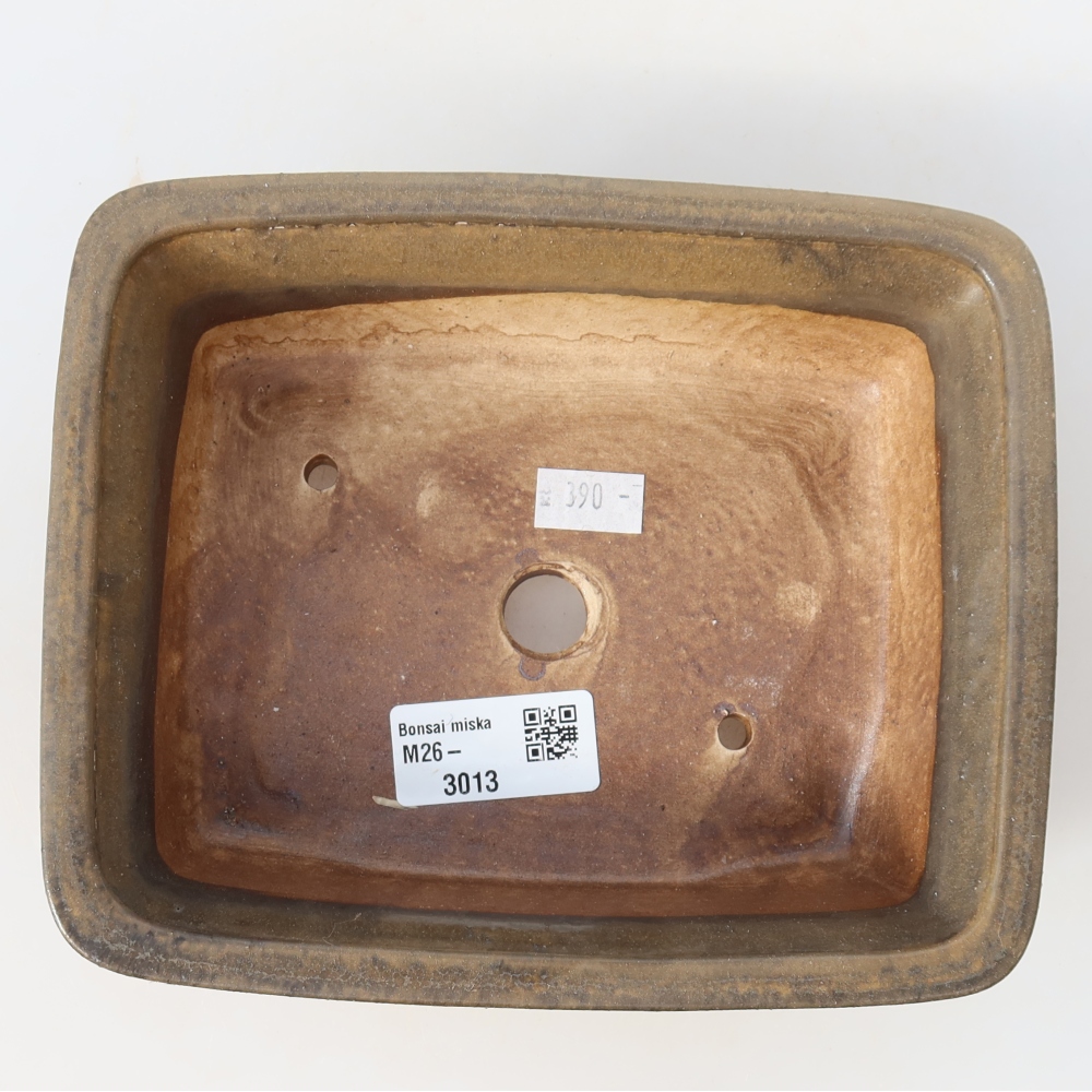 Bonsaischaal van keramiek 17,5 x 14,5 x 5 cm, bruin