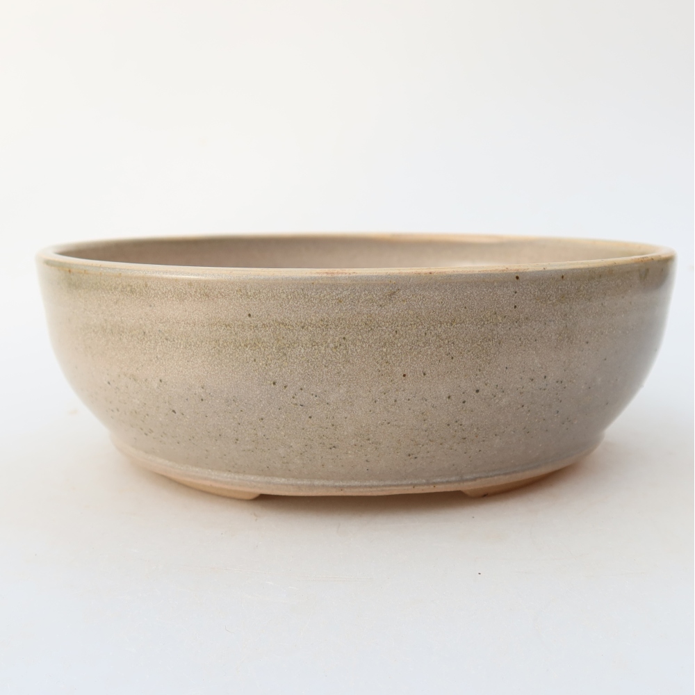 Keramische bonsaipot 17,5 x 17,5 x 6 cm, kleur: beige