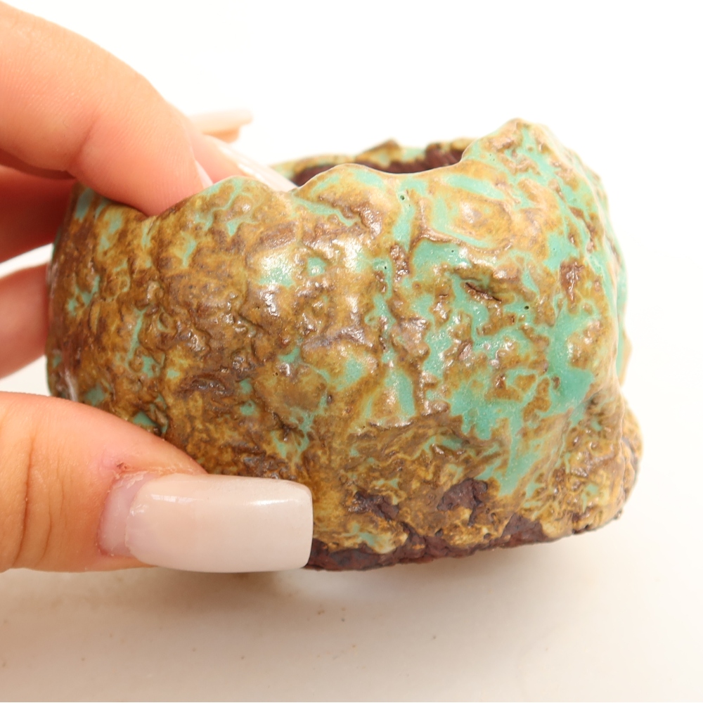 Schelp van keramiek 7 x 7 x 5,5 cm , kleur groen