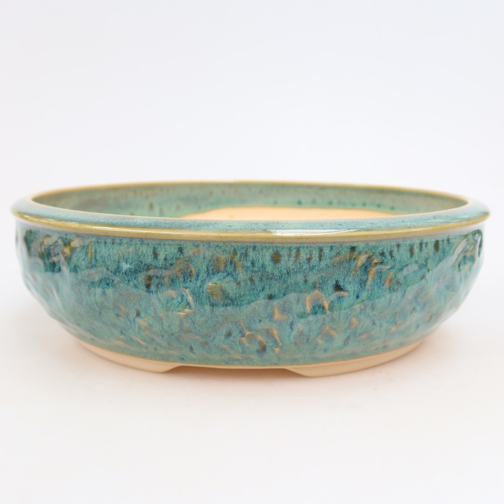 Keramische bonsaipot 23 x 23 x 6,5 cm, kleur groen