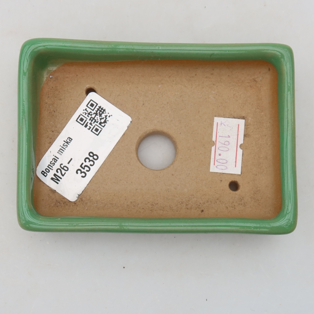 Keramische bonsaipot 10 x 7 x 2 cm, kleur groen