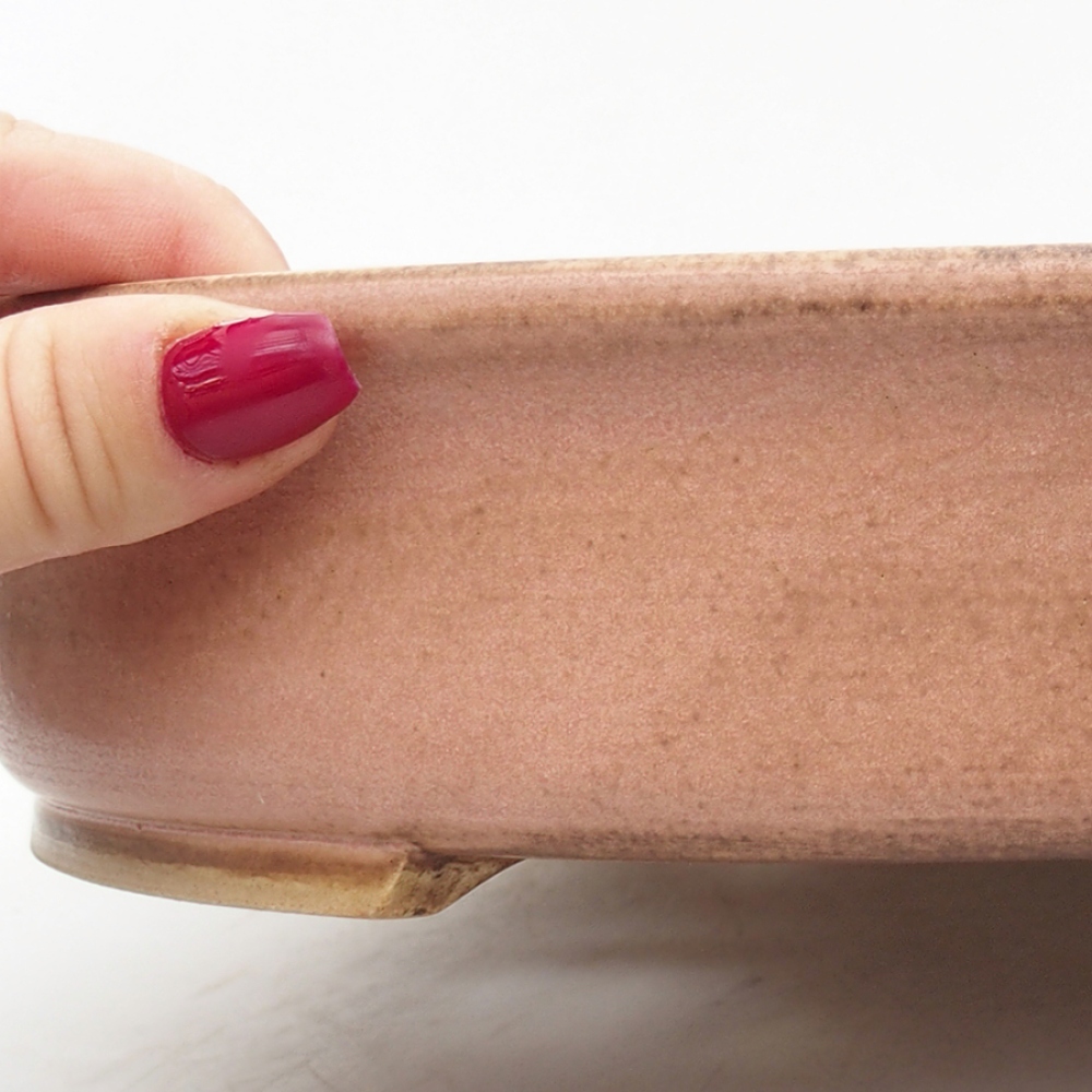 Bonsaischaal van keramiek 26 x 23,5 x 6 cm, roze