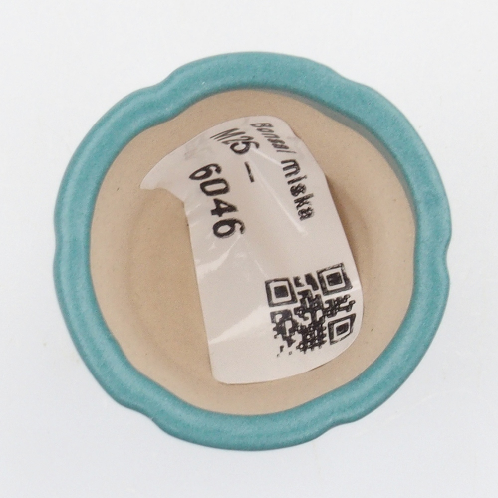 Bonsaischaal van keramiek 6,5 x 5,5 x 4 cm, kleur blauw