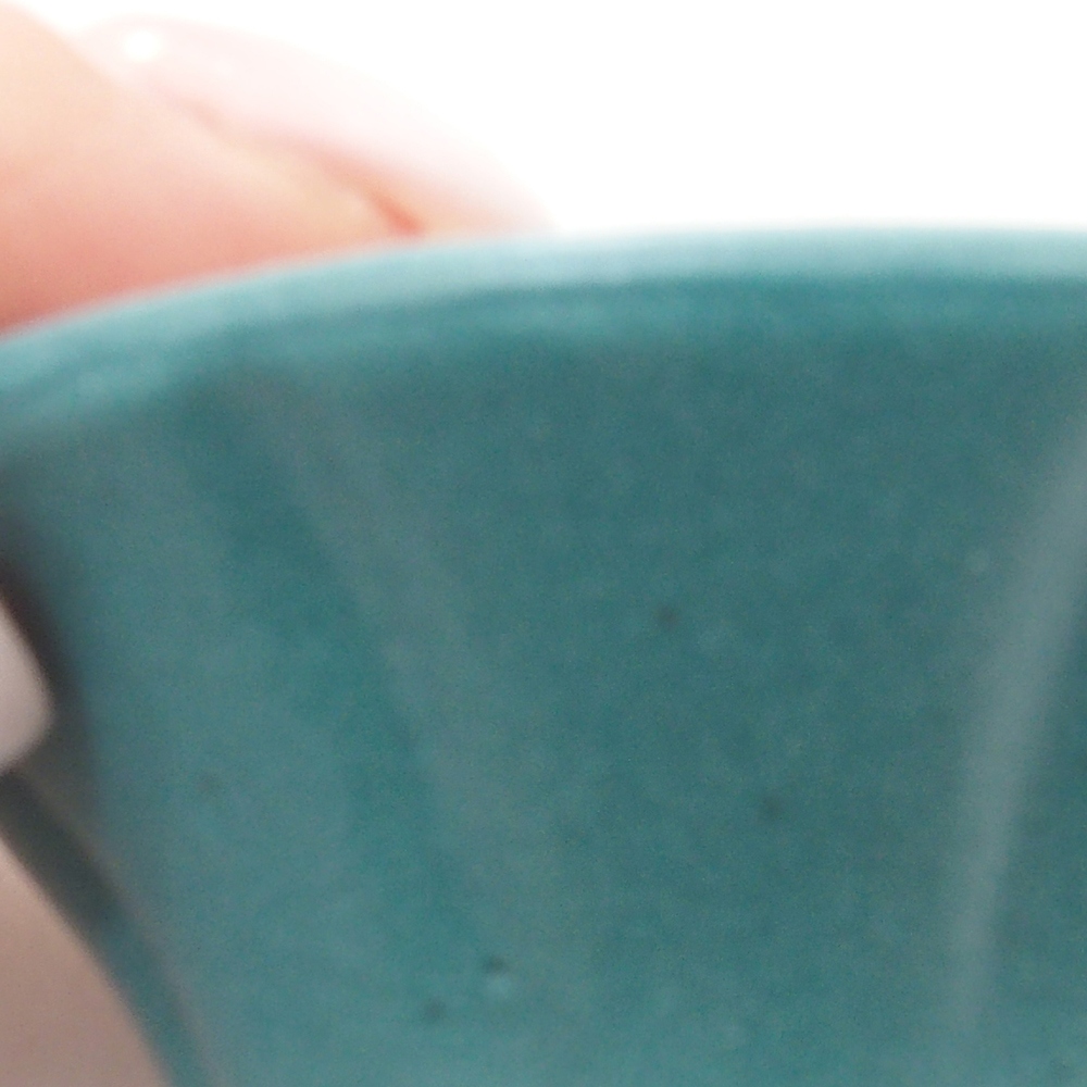 Bonsaischaal van keramiek 6,5 x 5,5 x 4 cm, kleur blauw