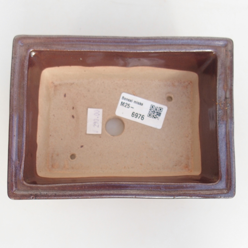 Bonsaischaal van keramiek 26 x 26 x 8 cm, kleur rood