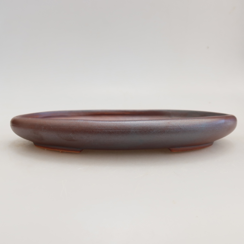 Bonsaischaal van keramiek 22,5 x 16,5 x 3 cm, metaalkleur