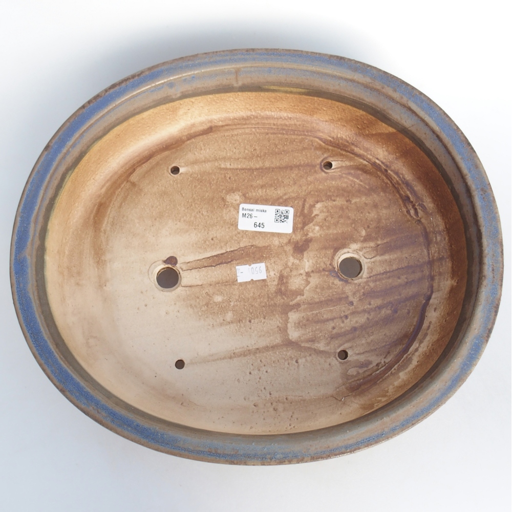 Bonsaischaal van keramiek 32,5 x 28,5 x 7,5 cm, kleur blauw