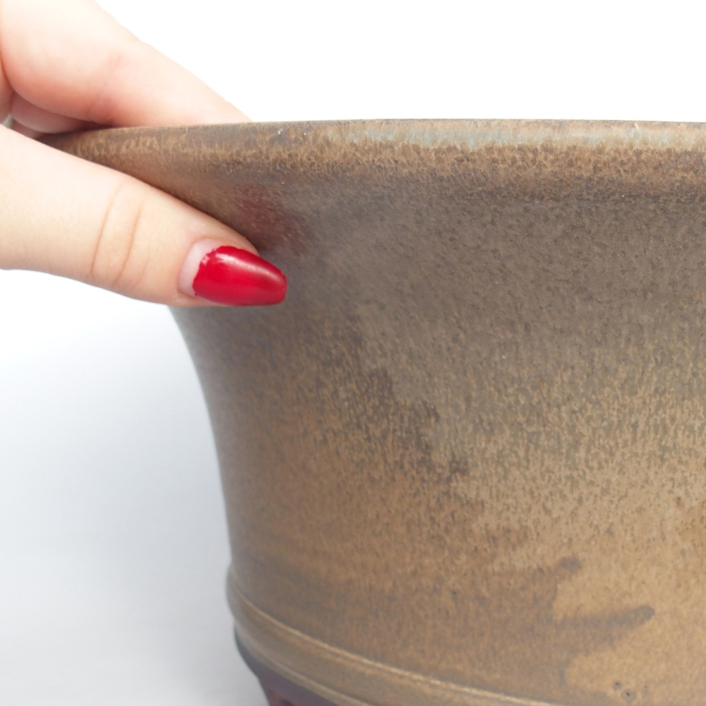 Bonsaischaal van keramiek 31,5 x 31,5 x 14 cm, bruin