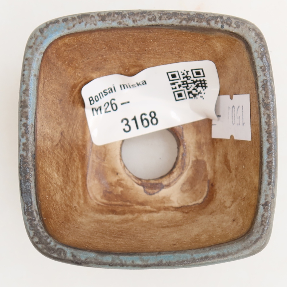 Keramische bonsaischaal 6 x 6 x 4 cm, kleur: blauw