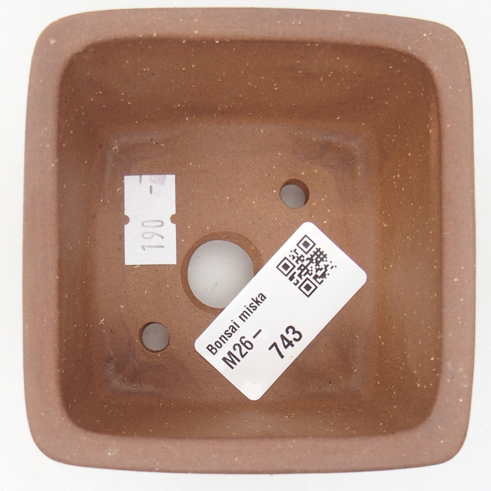 Bonsaischaal van keramiek 8,5 x 8,5 x 5,5 cm, bruin