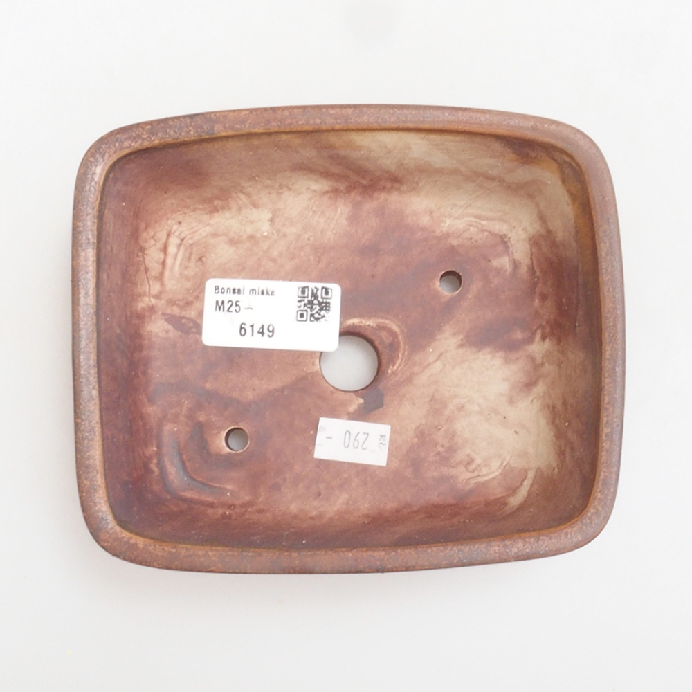 Bonsaischaal van keramiek 10 x 8,5 x 4 cm, bruin