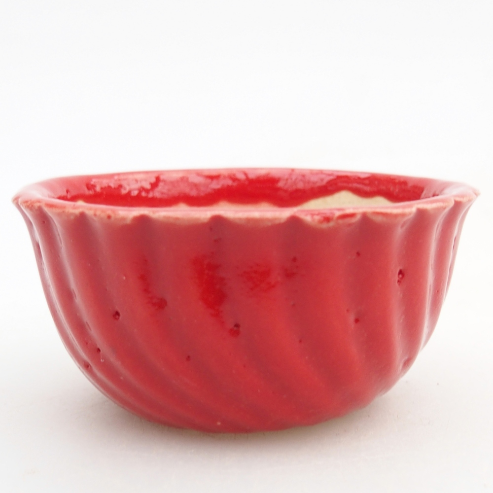 Mini bonsaischaal 5,5 x 5,5 x 2,5 cm, kleur rood