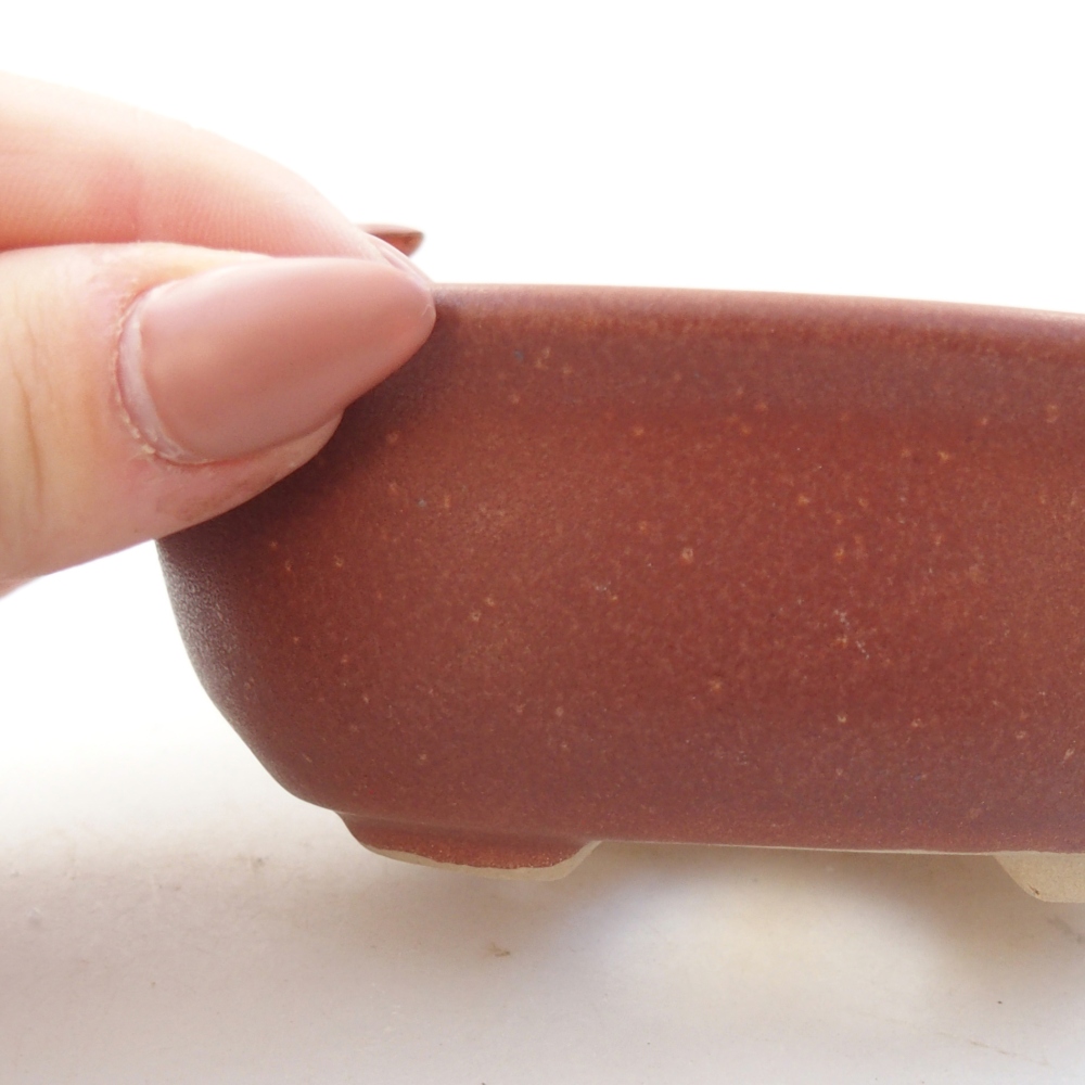 Bonsaischaal van keramiek 26 x 26 x 8 cm, kleur rood