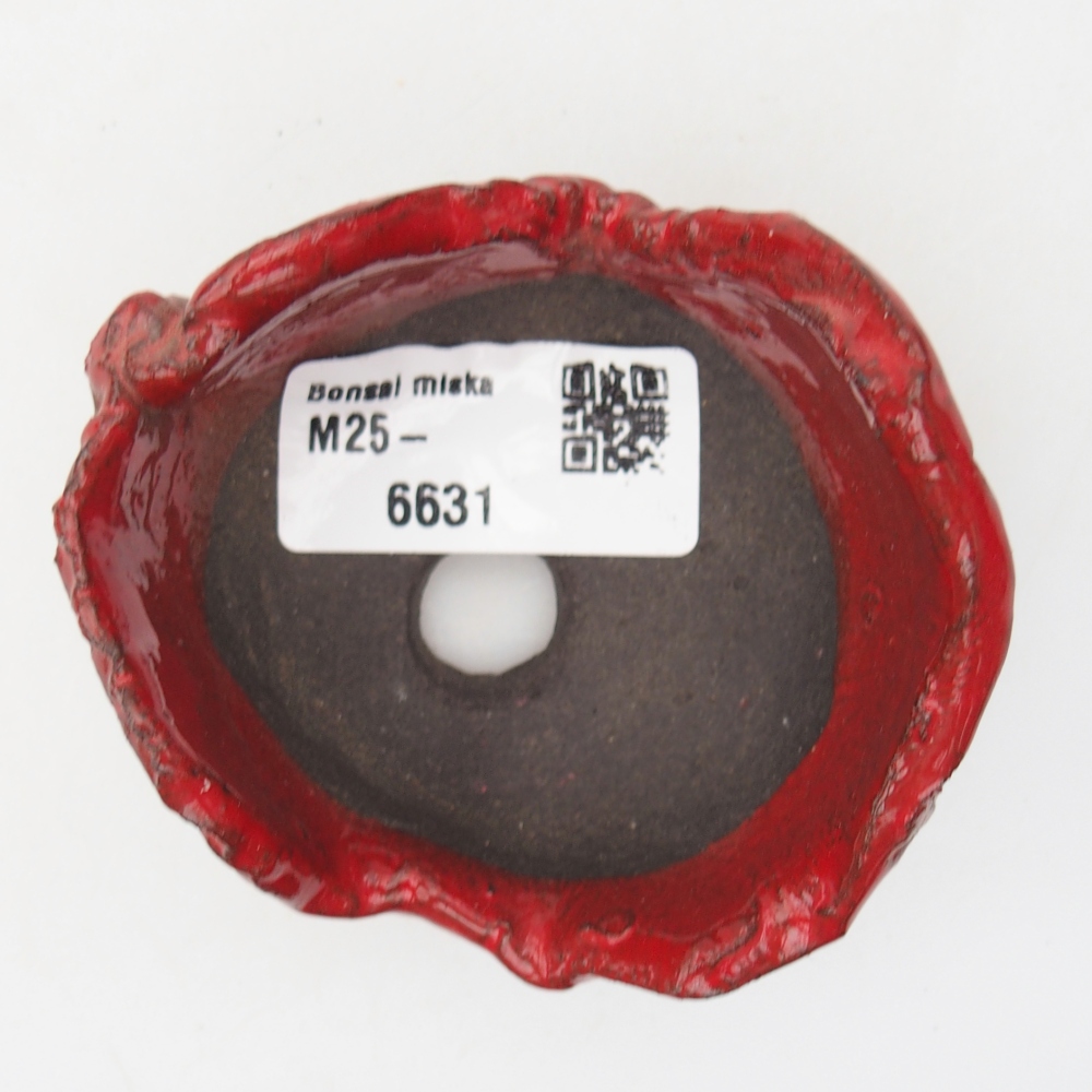 Keramisch Schelp 7,5 x 7 x 4,5 cm , kleur rood