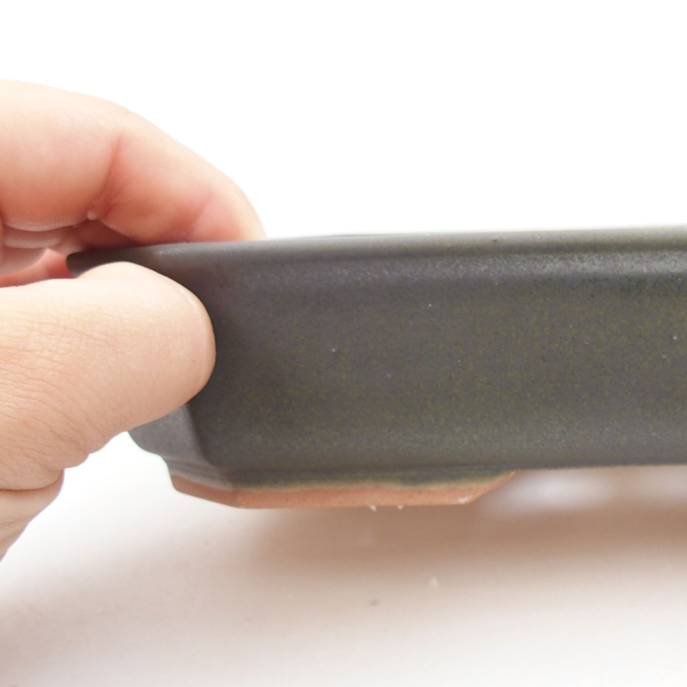 Bonsaischaal van keramiek 22 x 17 x 5 cm, groen