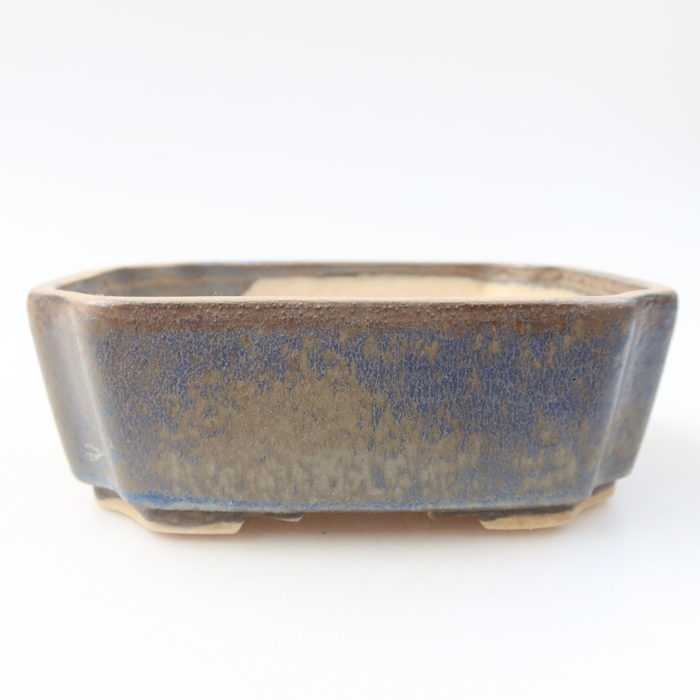 Bonsaischaal van keramiek 14 x 11,5 x 4,5 cm, kleur blauw