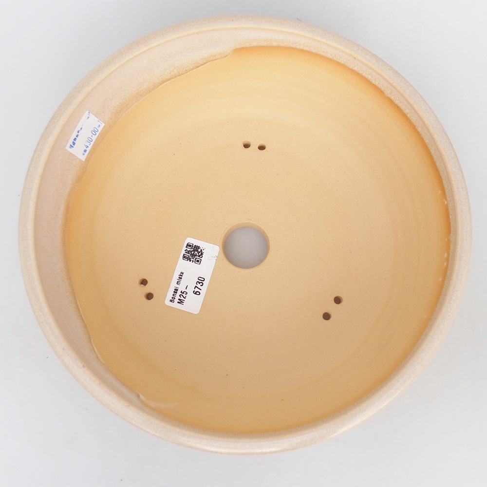 Bonsaischaal van keramiek 22 x 22 x 7,5 cm, kleur beige