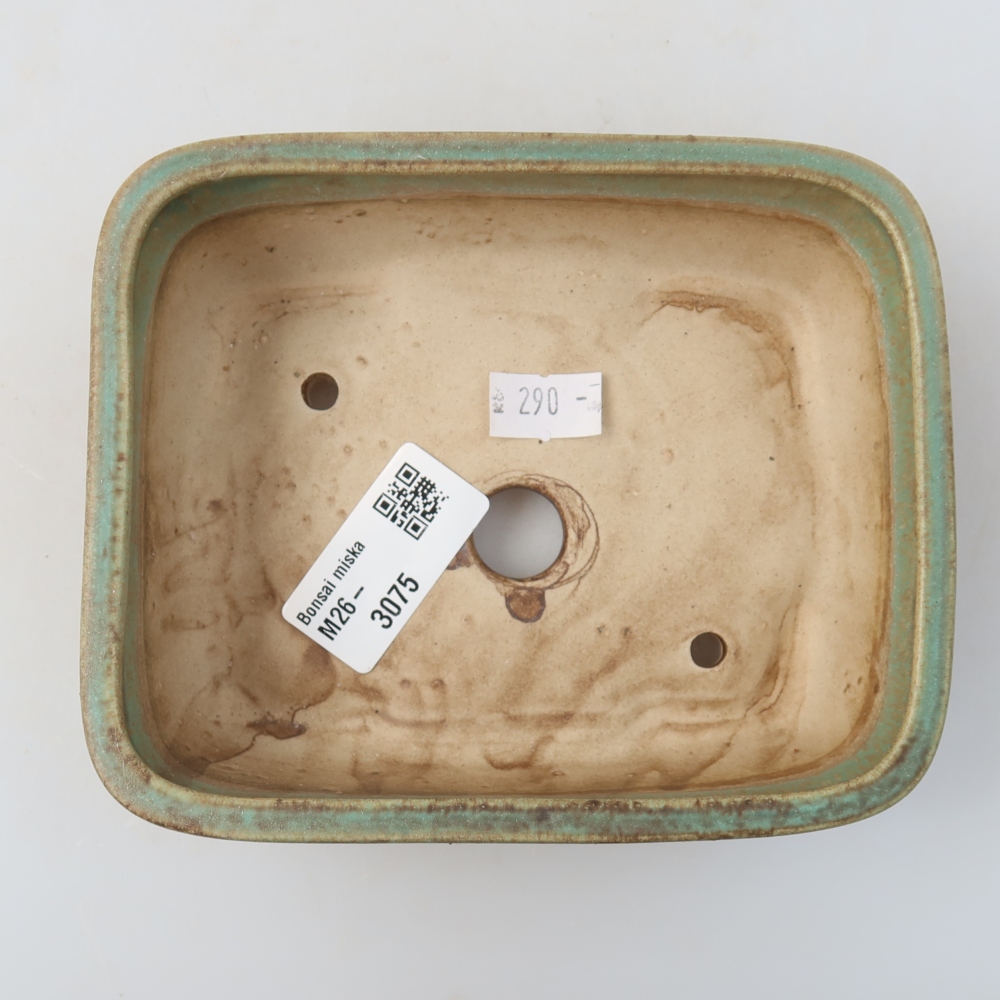 Keramische bonsaipot 14 x 11,5 x 4,5 cm, kleur: groen