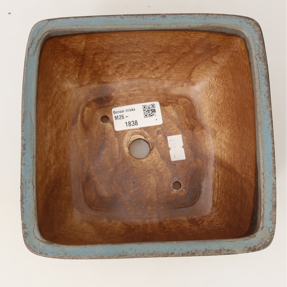 Keramische bonsaipot 16,5 x 16,5 x 9,5 cm, kleur: blauw