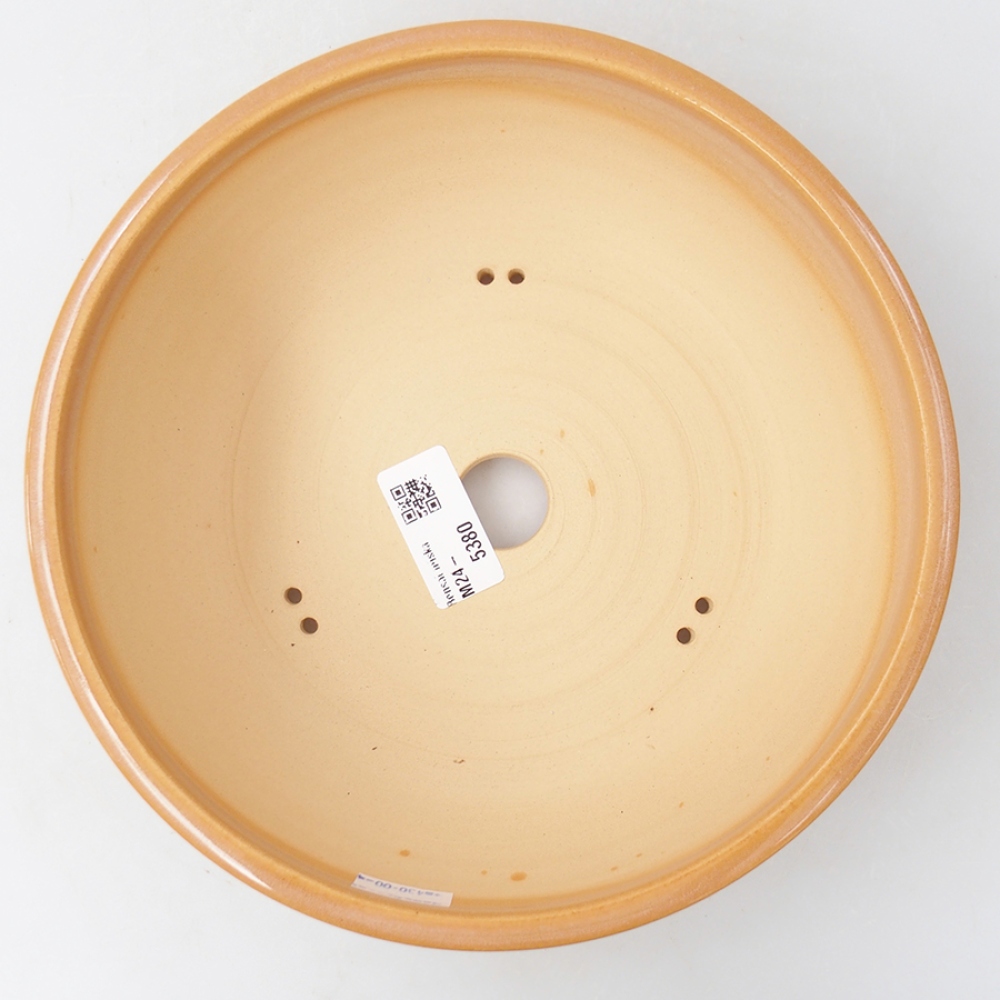 Bonsaischaal van keramiek 20,5 x 20,5 x 7,5 cm, kleur beige