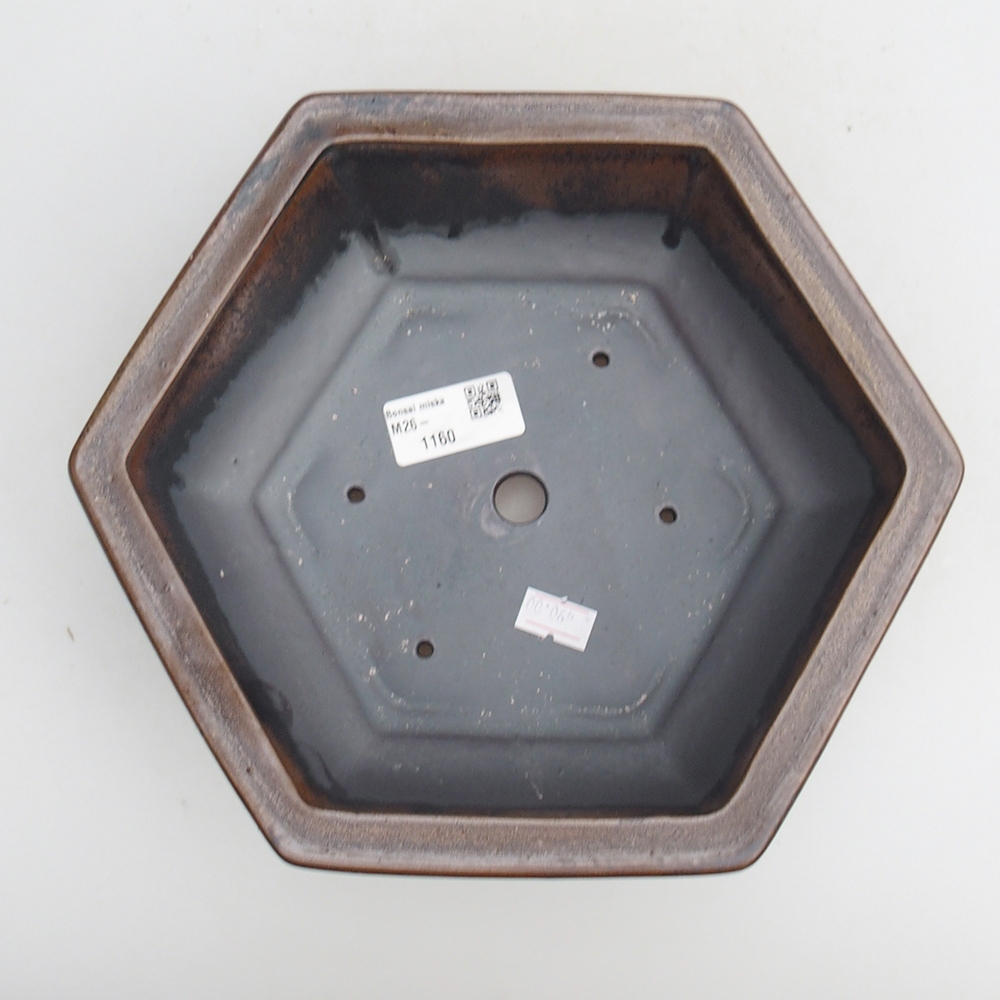 Bonsaischaal van keramiek 23 x 21 x 7,5 cm, bruin