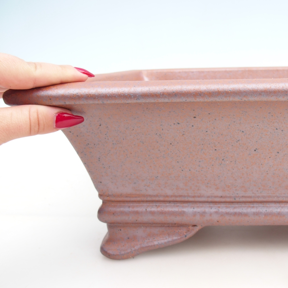 Bonsaischaal van keramiek 41 x 29,5 x 13,5 cm, metaalkleur