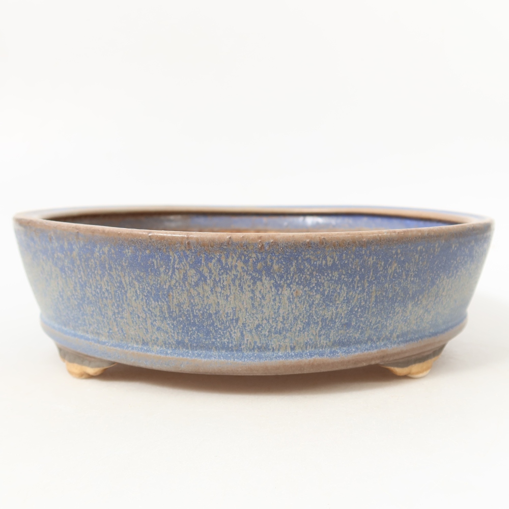 Keramische bonsaischaal 21,5 x 21,5 x 6 cm, kleur: blauw